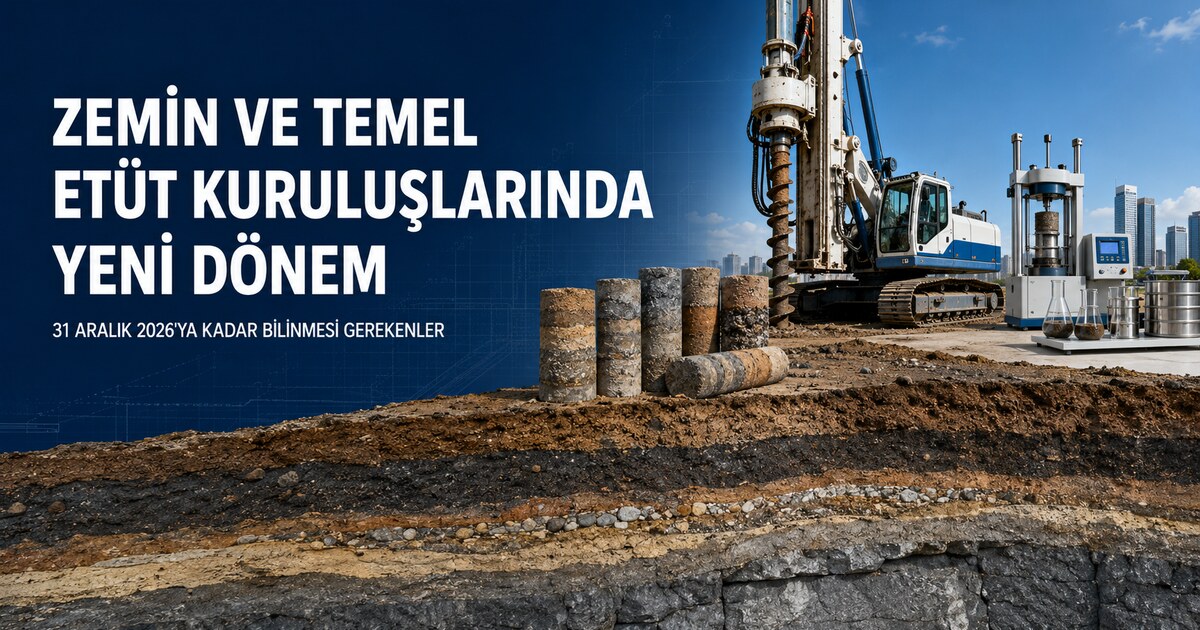 Zemin ve Temel Etüt Kuruluşlarında Yeni Dönem: 31 Aralık 2026’ya Kadar Bilinmesi Gerekenler